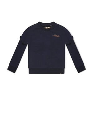 sweater Nova met ruches donkerblauw