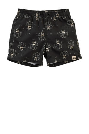 zwemshort Nemo met all over print zwart/wit