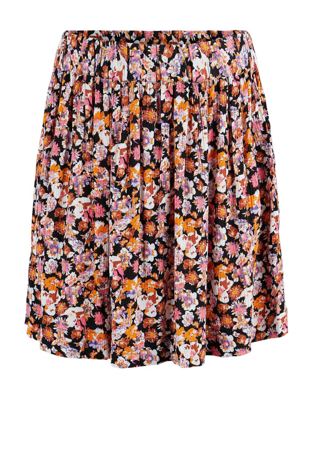 LITTLE PIECES gebloemde rok LPNARNIO zwart, Zwart