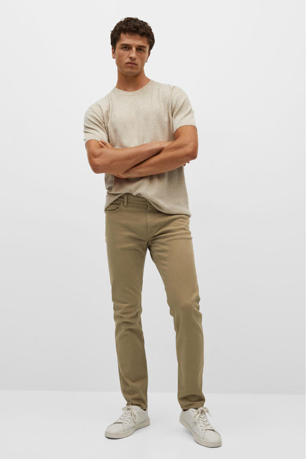 Mango Man slim fit broek camel