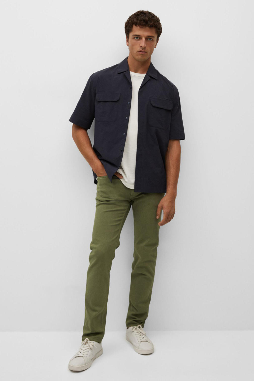 Mango Man slim fit broek kaki