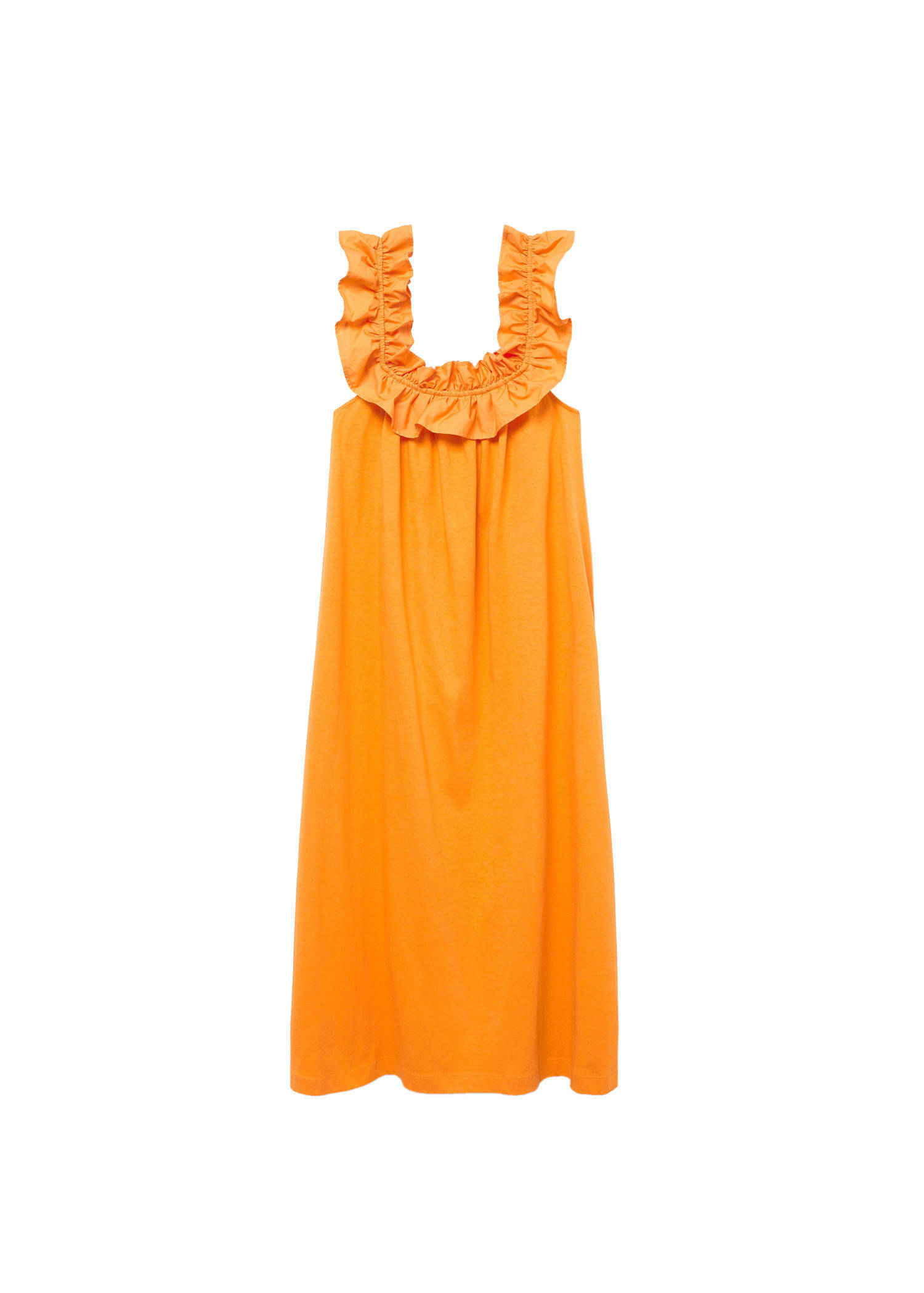 Mango Volante jurk licht Oranje casual uitstraling Mode Jurken Volante jurken 