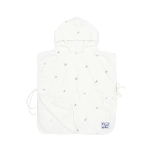 Meyco X Mrs. Keizer hydrofiele badponcho Ibiza wit/denim afbeelding