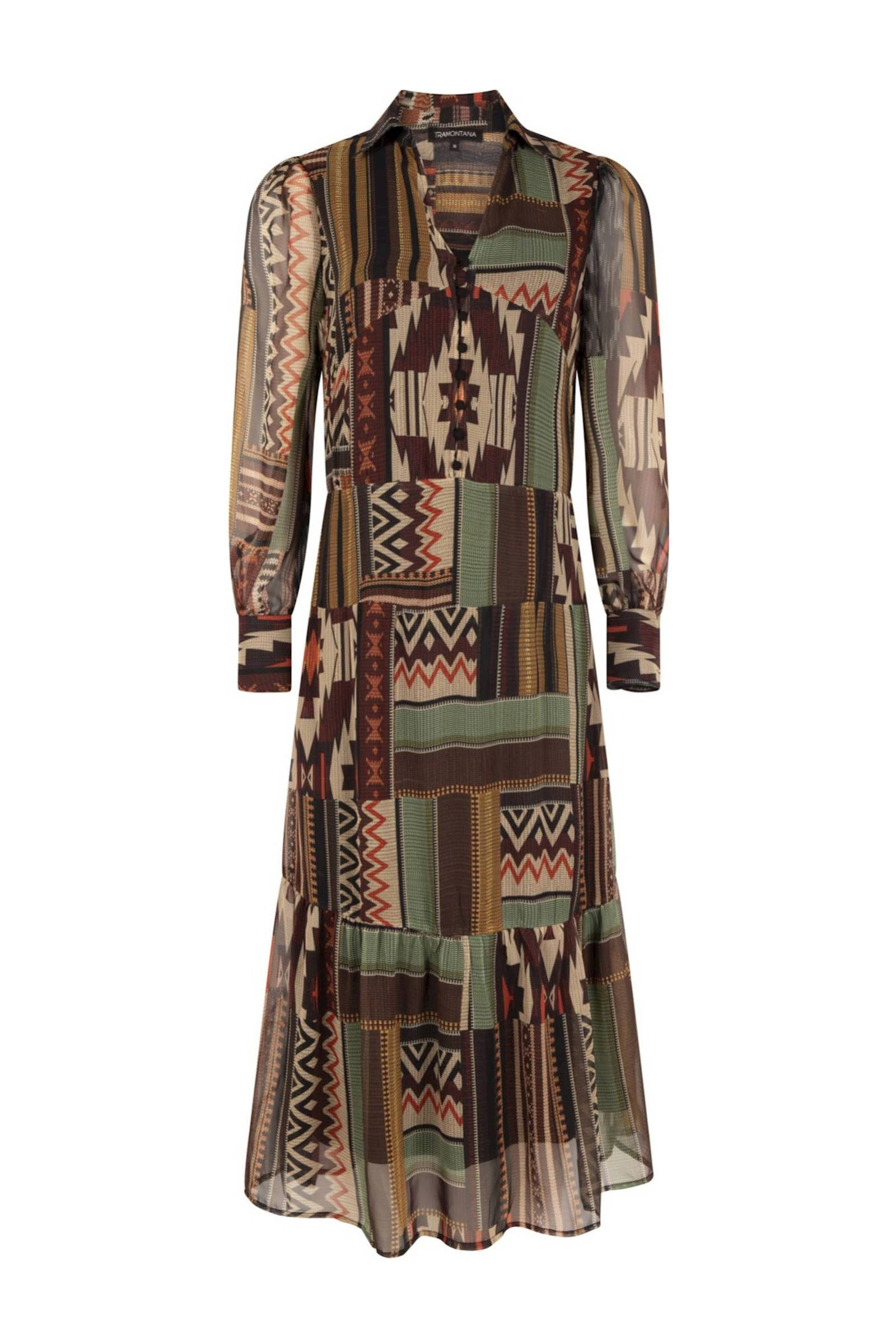Tramontana semi transparante jurk met all over print multicolor online kopen