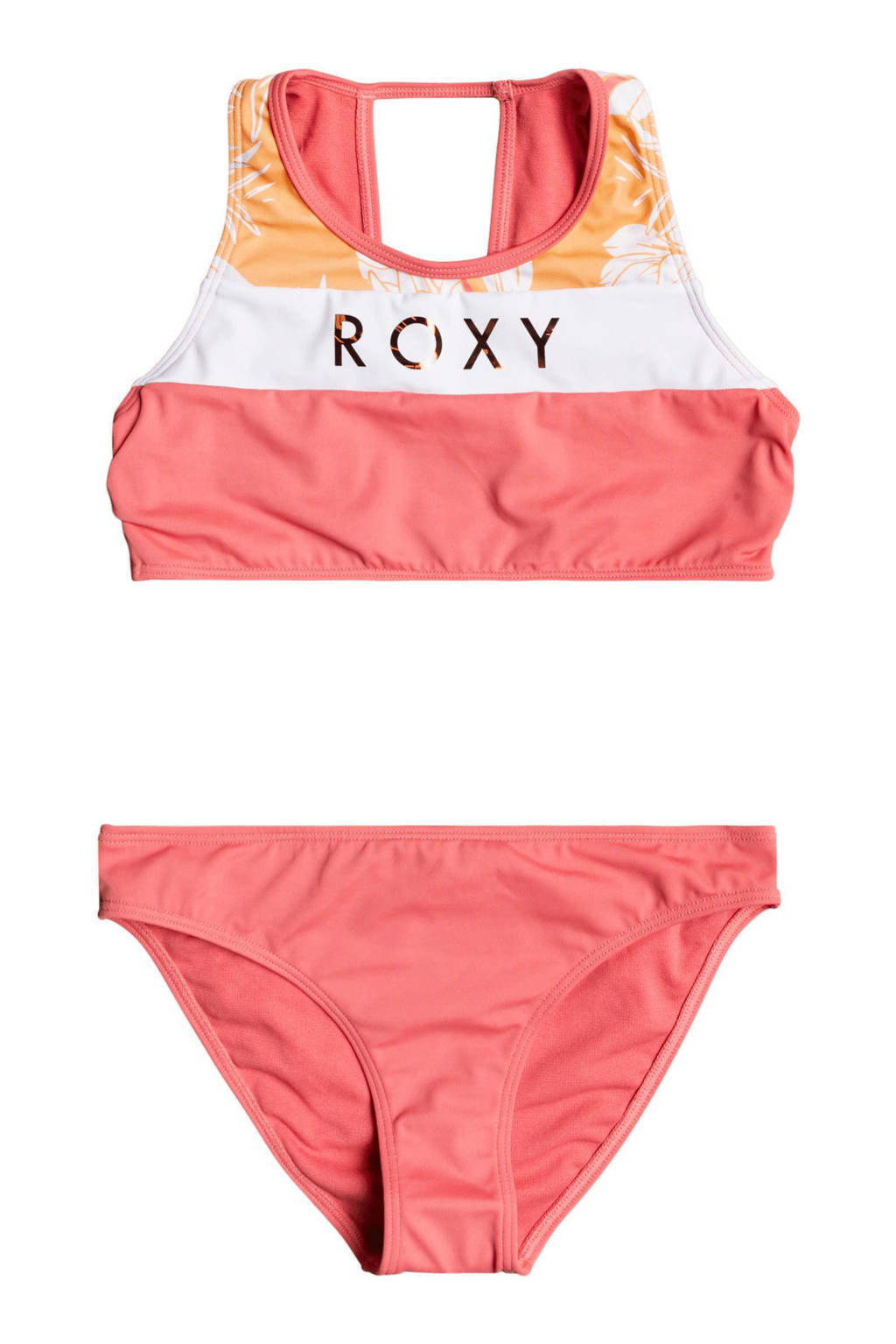Roxy crop bikini Free To Go zalmroze/wit