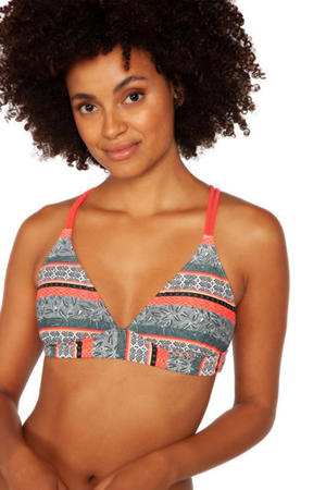 gestreepte triangel bikini Superbel grijs/roze