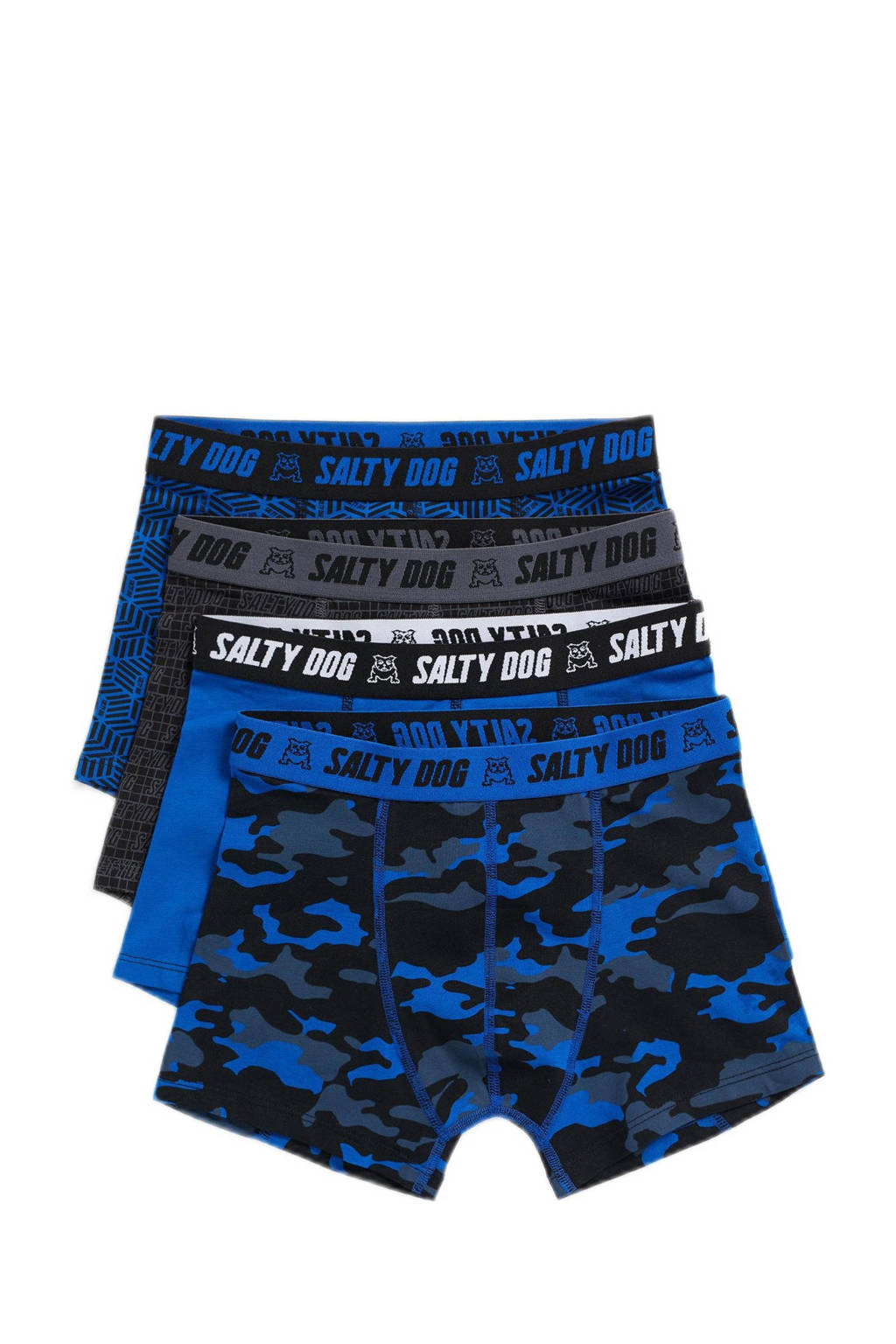 WE Fashion   boxershort - set van 4 blauw/zwart
