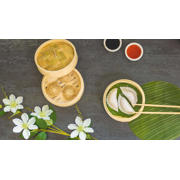 thumbnail: Sareva  Stoommandje / Dim Sum mandje / serveermandje Bamboe - 2-laags - ø 15 cm