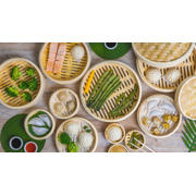 thumbnail: Sareva  Stoommandje / Dim Sum mandje / serveermandje Bamboe - 2-laags - ø 15 cm
