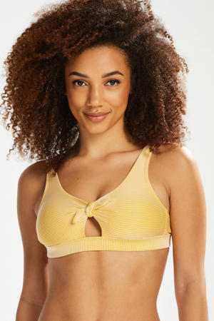 gestreepte crop bikinitop Carmel geel