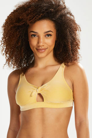 gestreepte crop bikinitop Carmel geel