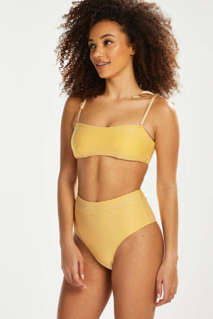 gestreepte strapless bandeau bikinitop Carmel geel