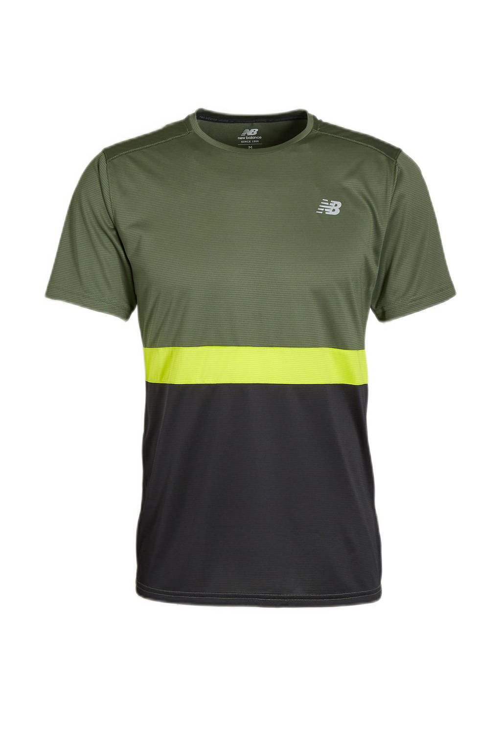 New Balance   hardloopshirt Striped Accelerate groen/zwart, Groen/zwart