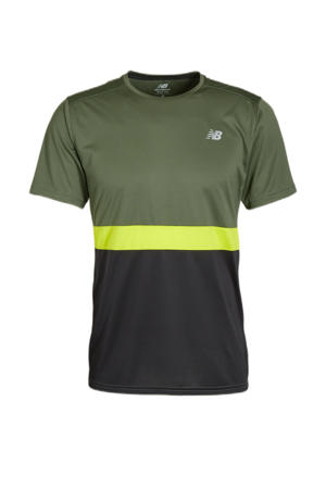   hardloopshirt Striped Accelerate groen/zwart