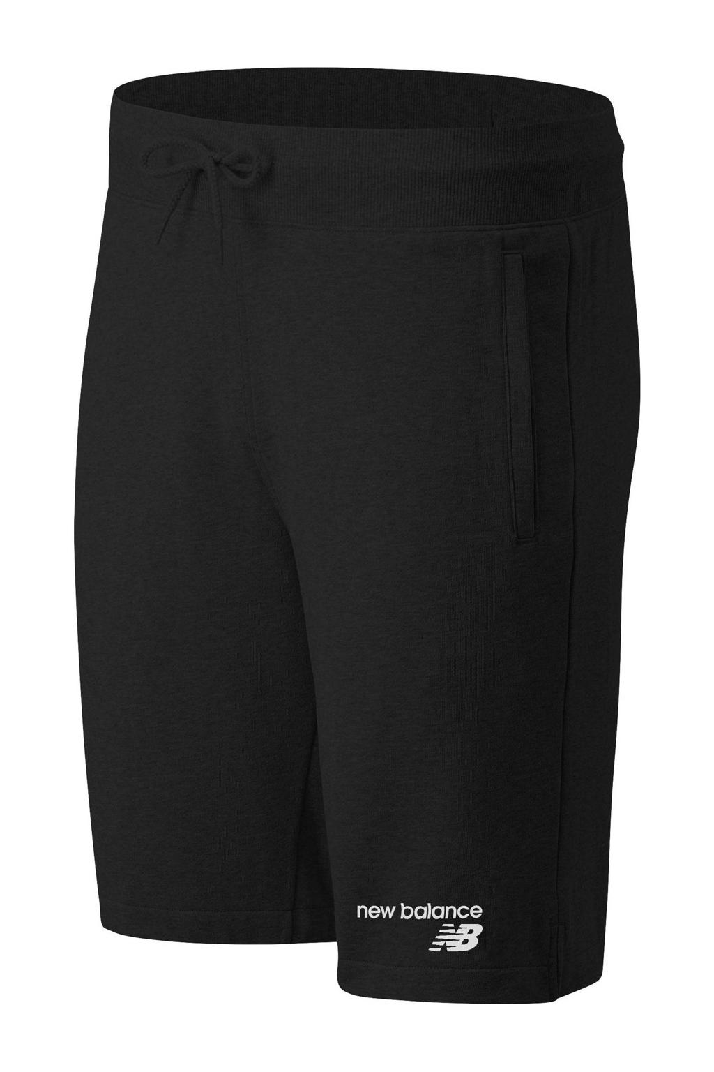 New Balance regular fit sweatshort met logo zwart