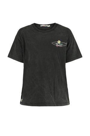T-shirt met printopdruk verwassen zwart