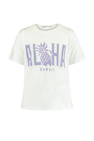 T-shirt met printopdruk ecru