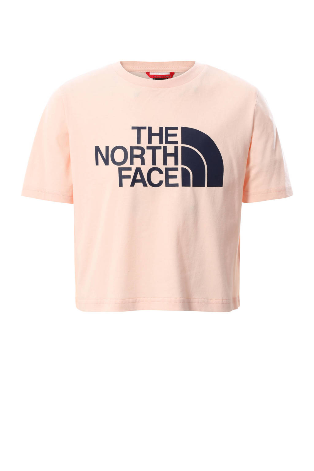 The North Face cropped T-shirt Easy met logo lichtroze/zwart, Lichtroze/zwart