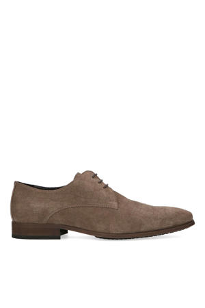 suède veterschoenen taupe