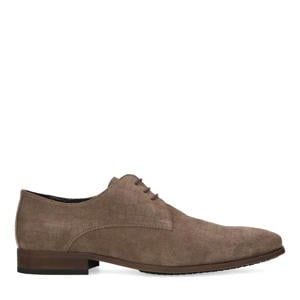 suède veterschoenen taupe