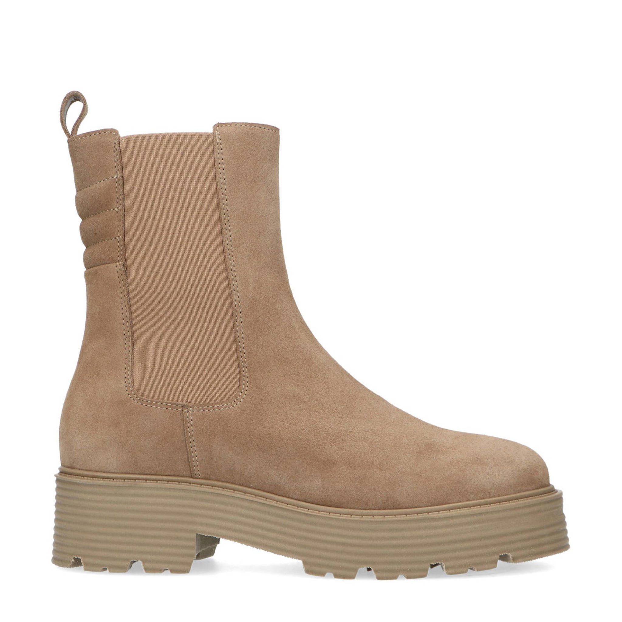 Manfield suède chelsea boots beige wehkamp