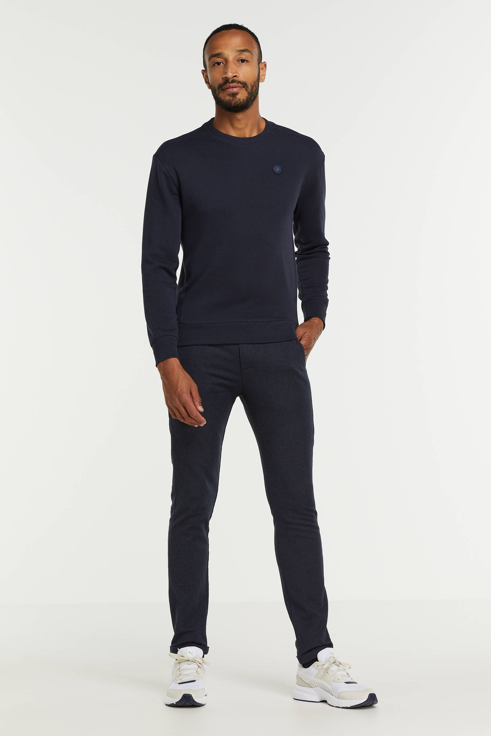Cast Iron sweater 5073 donkerblauw