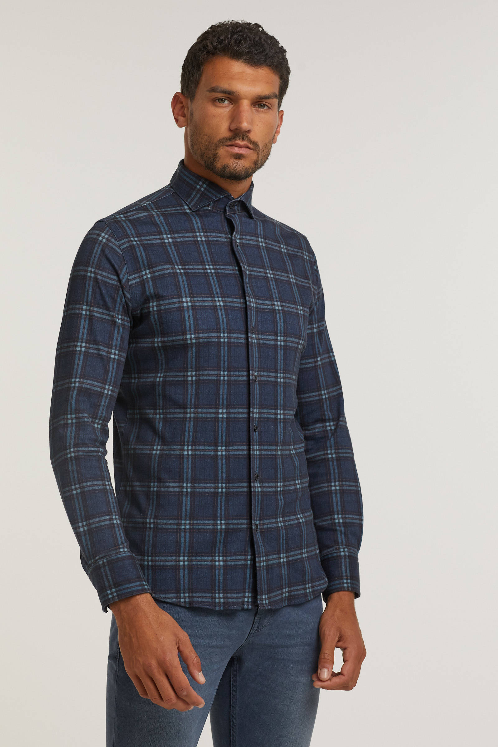 Vanguard Zwarte Casual Overhemd Long Sleeve Shirt Check Printe online kopen