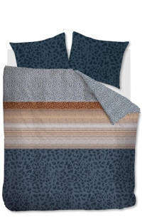 Beddinghouse katoensatijnen dekbedovertrek lits-jumeaux (dekbedovertrek 240x220 cm), Lits-jumeaux (240 cm breed), Blauw