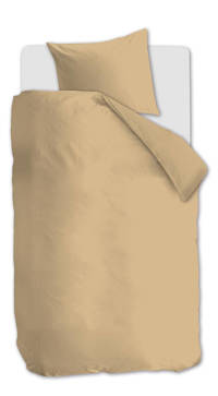 Beddinghouse Polyester-katoen dekbedovertrek 1 persoons (dekbedovertrek 140x220 cm), 1 persoons (140 cm breed), Donker zand