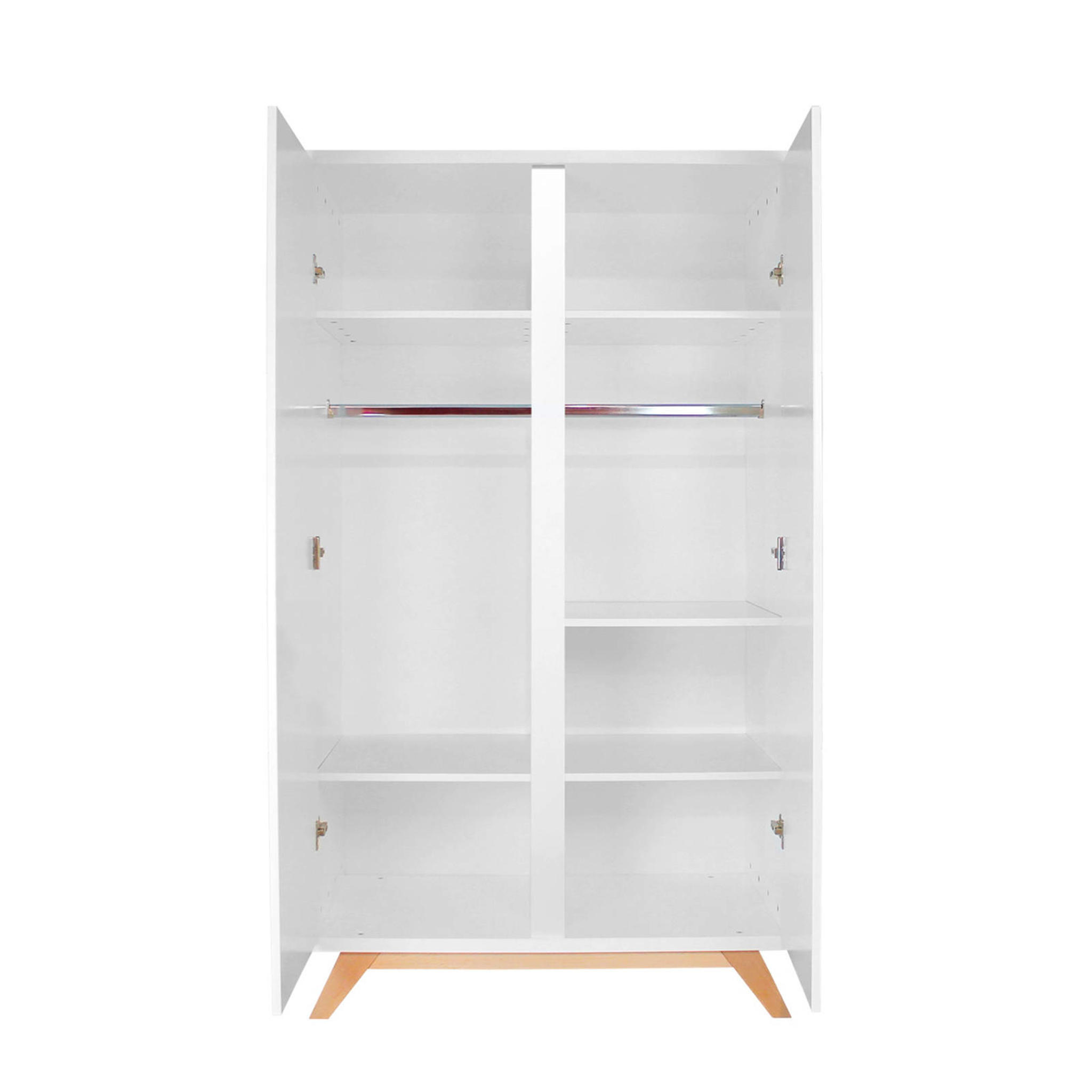 Bopita 2-deurskast greeploos Lynn wit/naturel - Afbeelding 3