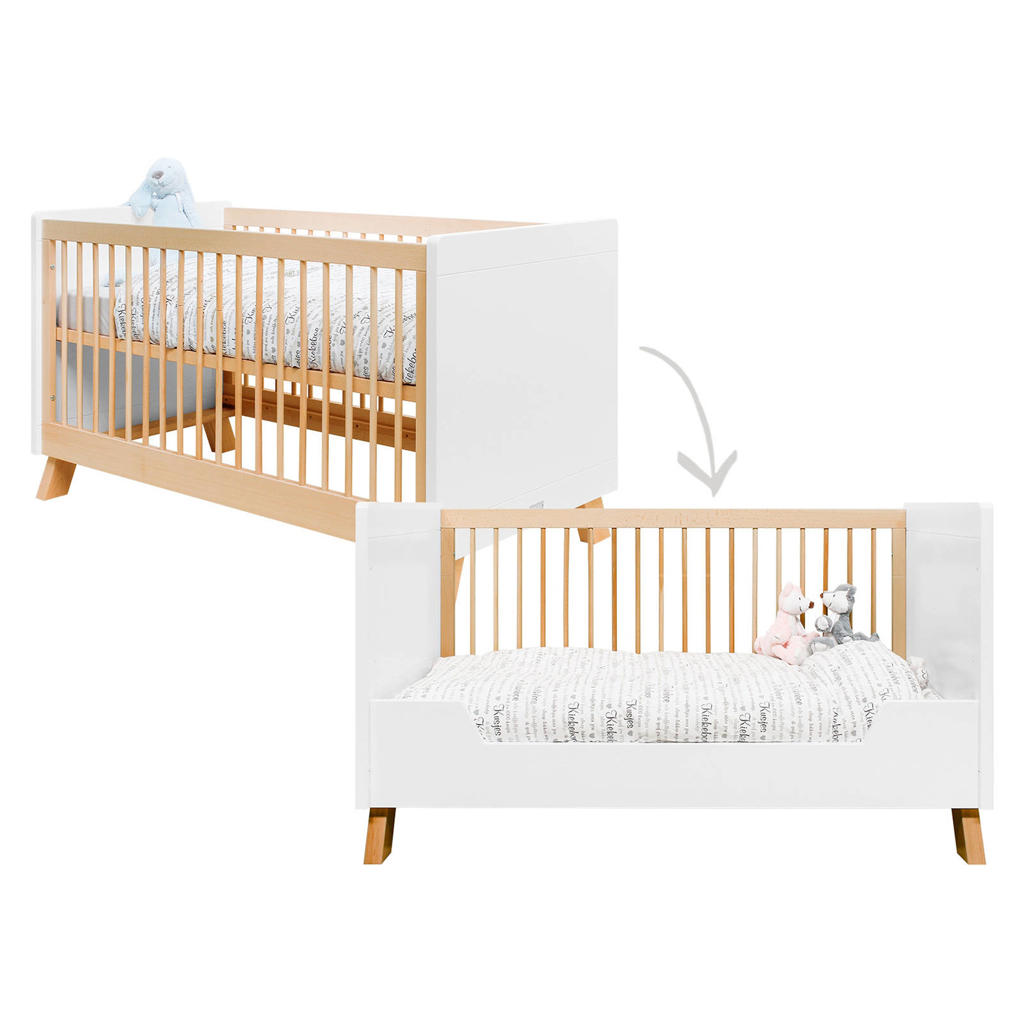 Bopita ledikant / bedbank Lisa white/naturel wash 70x140 cm