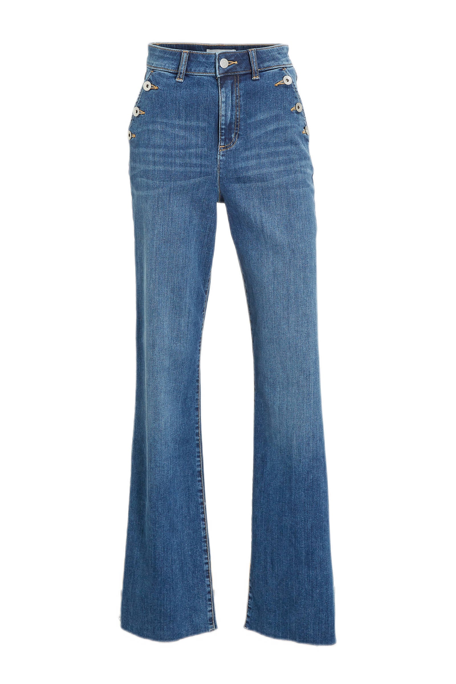 anytime jeans met wijde pijp blauw | wehkamp