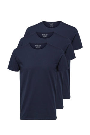 T-shirt SLHNEWPIMA donkerblauw