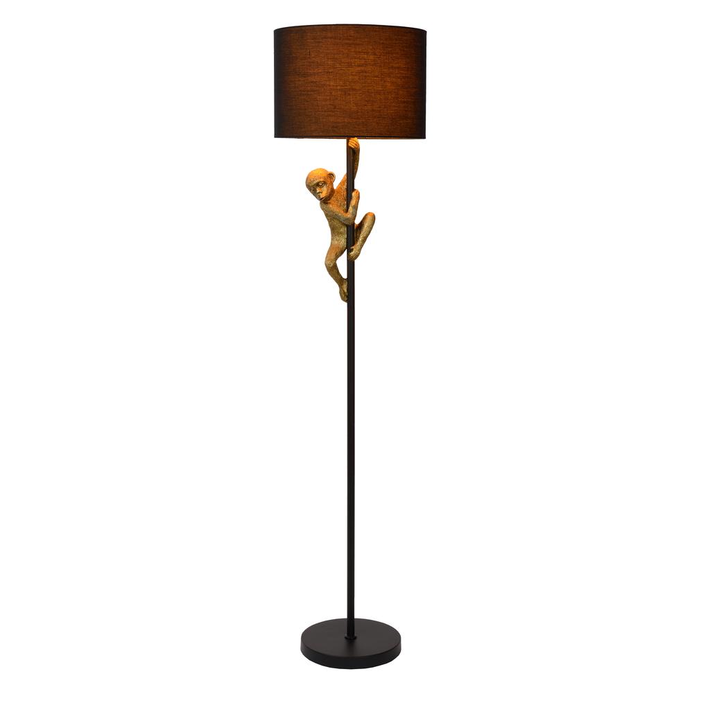 Lucide EXTRAVAGANZA CHIMP - Vloerlamp - Ø 35 cm - 1xE27 - Zwart