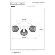 thumbnail: Lucide MAREN - Plafondspot - Ø 37 cm - 3xE14 - Zwart