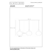 thumbnail: Lucide JULIUS - Hanglamp - 3xE27 - Fumé