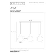thumbnail: Lucide JULIUS - Hanglamp - 3xE27 - Fumé
