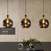 thumbnail: Lucide JULIUS - Hanglamp - 3xE27 - Fumé