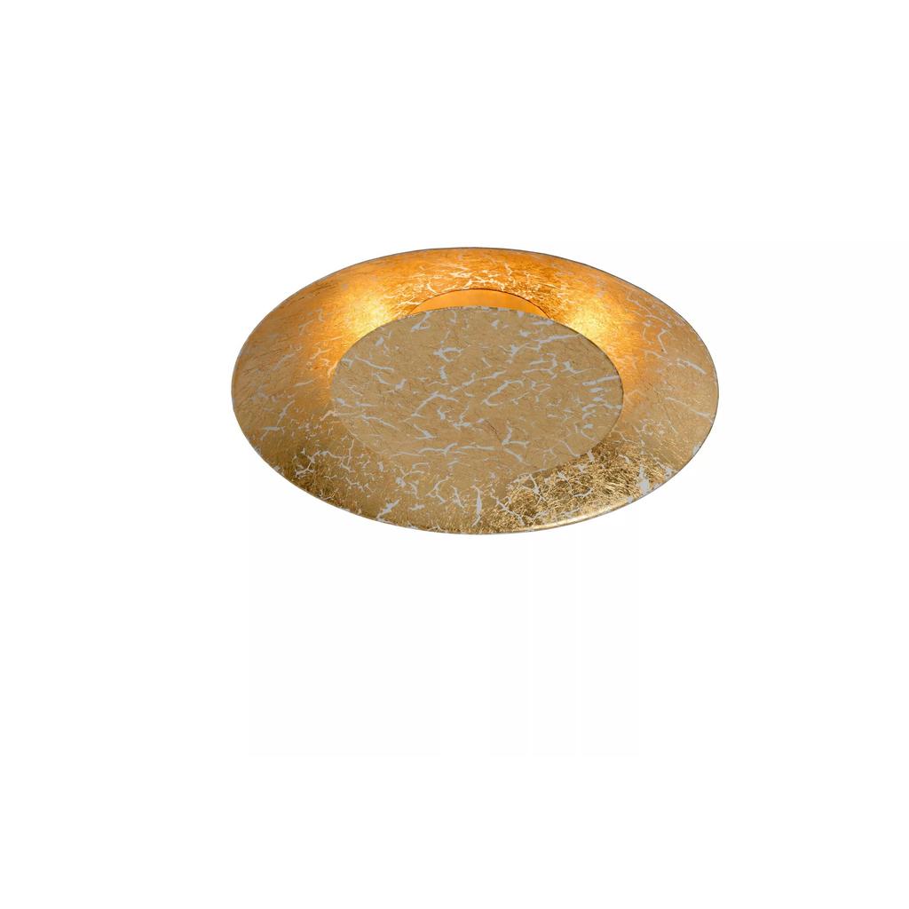 Lucide FOSKAL - Plafonnière - Ø 21,5 cm - LED - 1x6W 2700K - Mat Goud / Messing