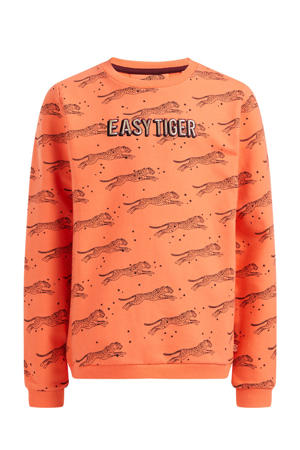 sweater met dierenprint oranje
