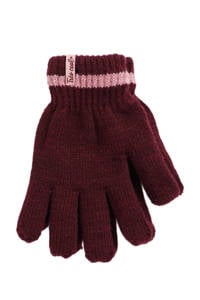 WE Fashion handschoenen donkerrood, Donkerrood/roze