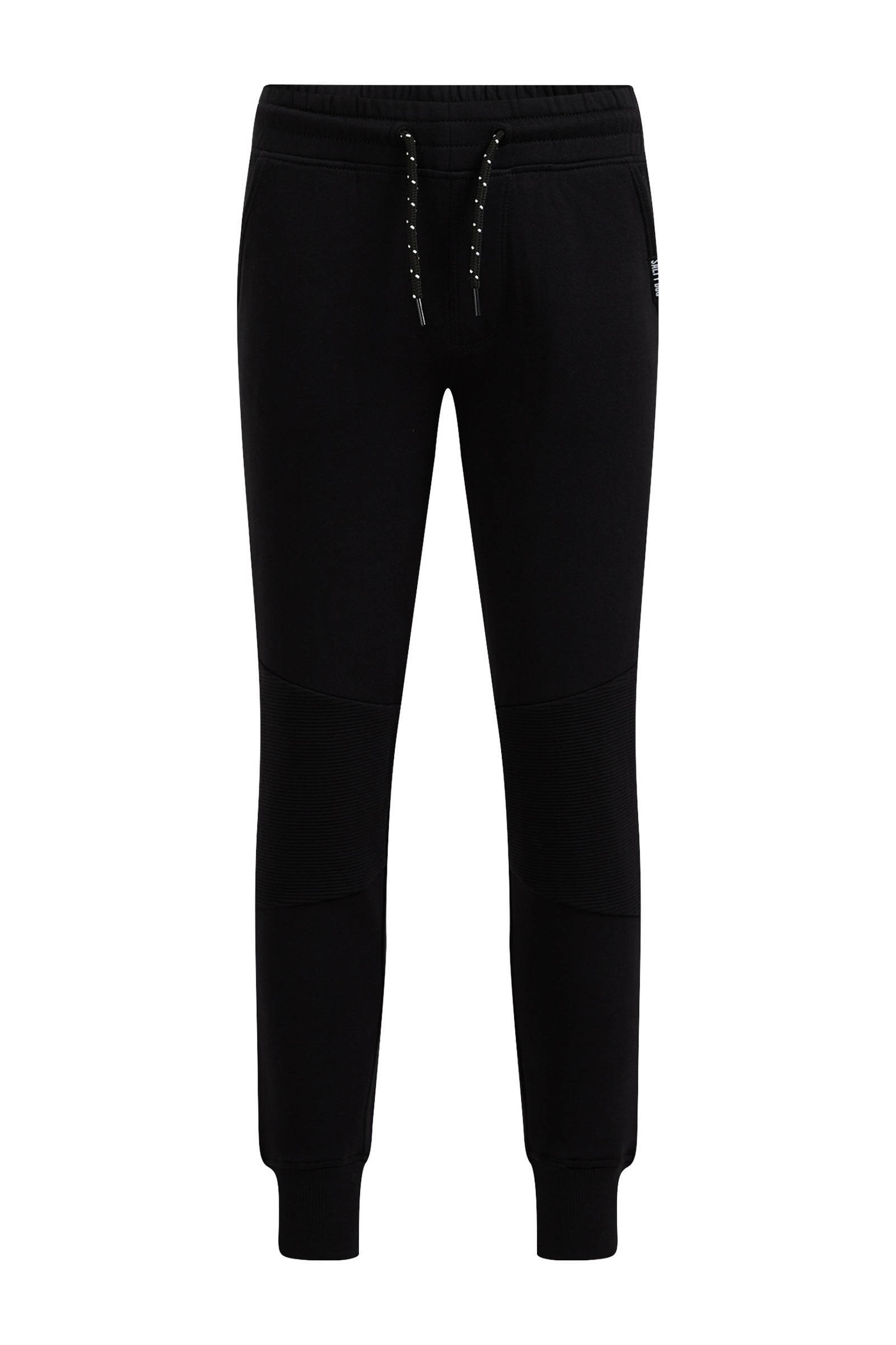 WE Fashion Salty Dog slim fit joggingbroek zwart
