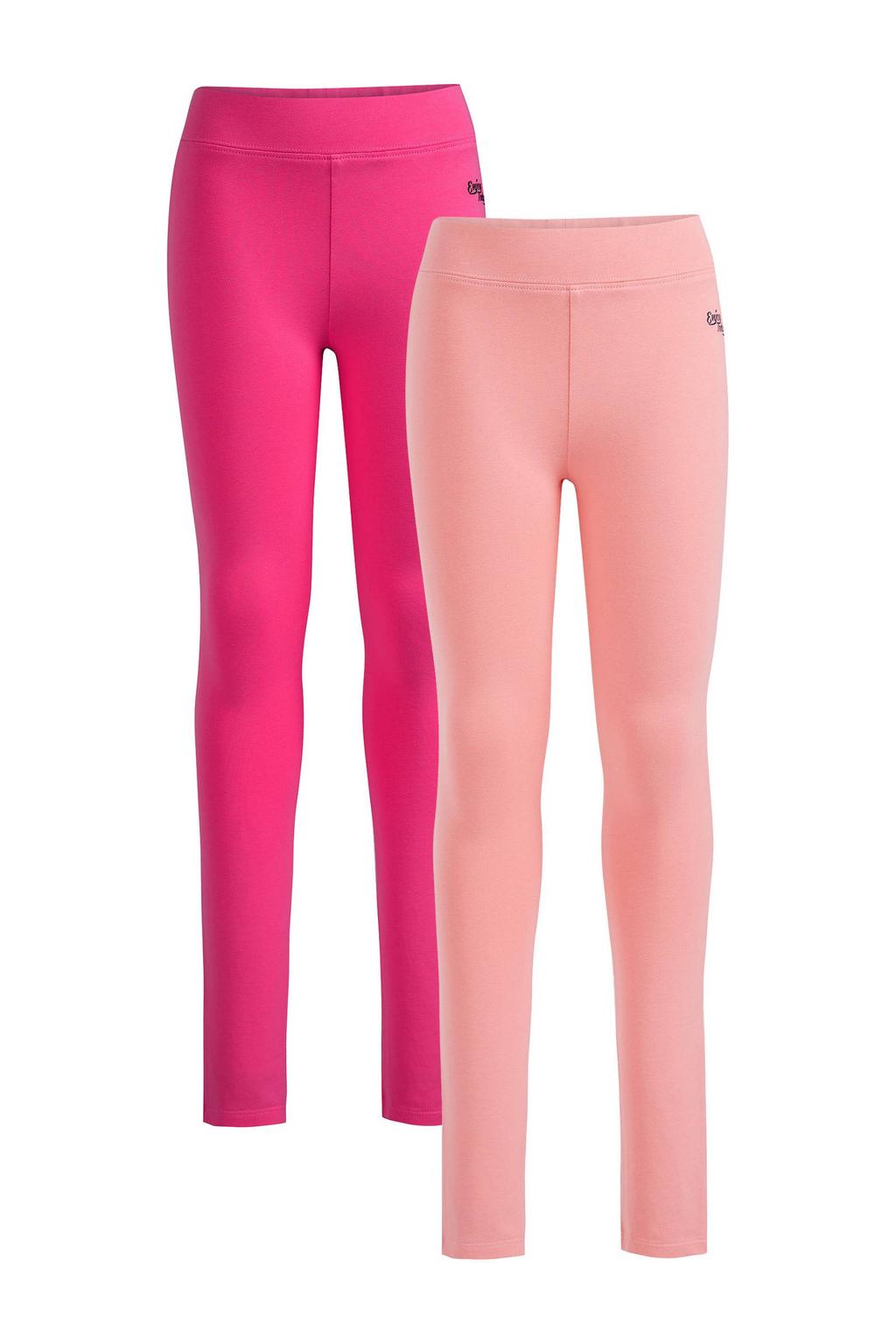 WE Fashion legging - fuchsia/roze (set van 2)
