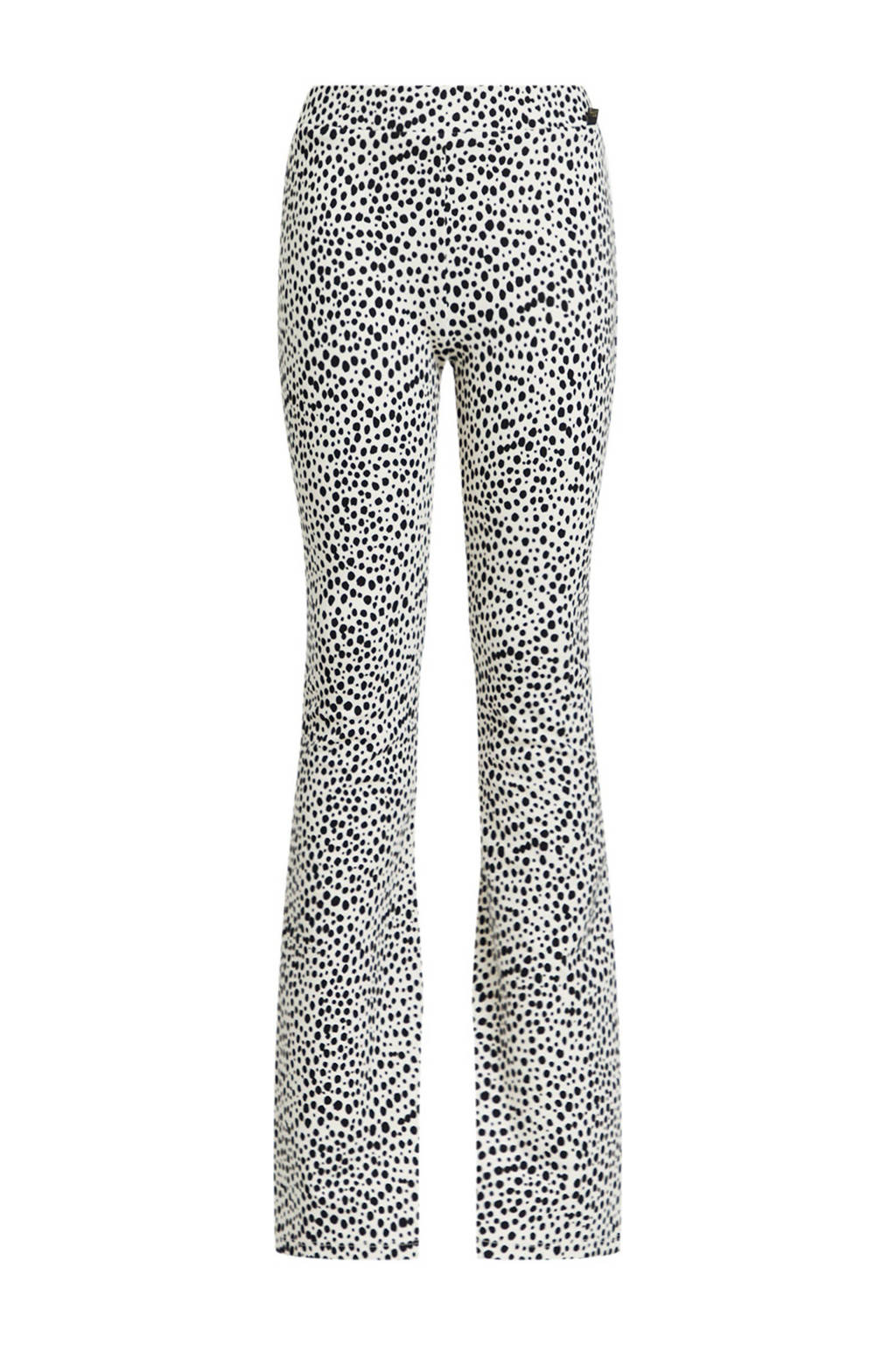 Voorkeur Polair kin WE Fashion flared broek met stippen wit/zwart | wehkamp
