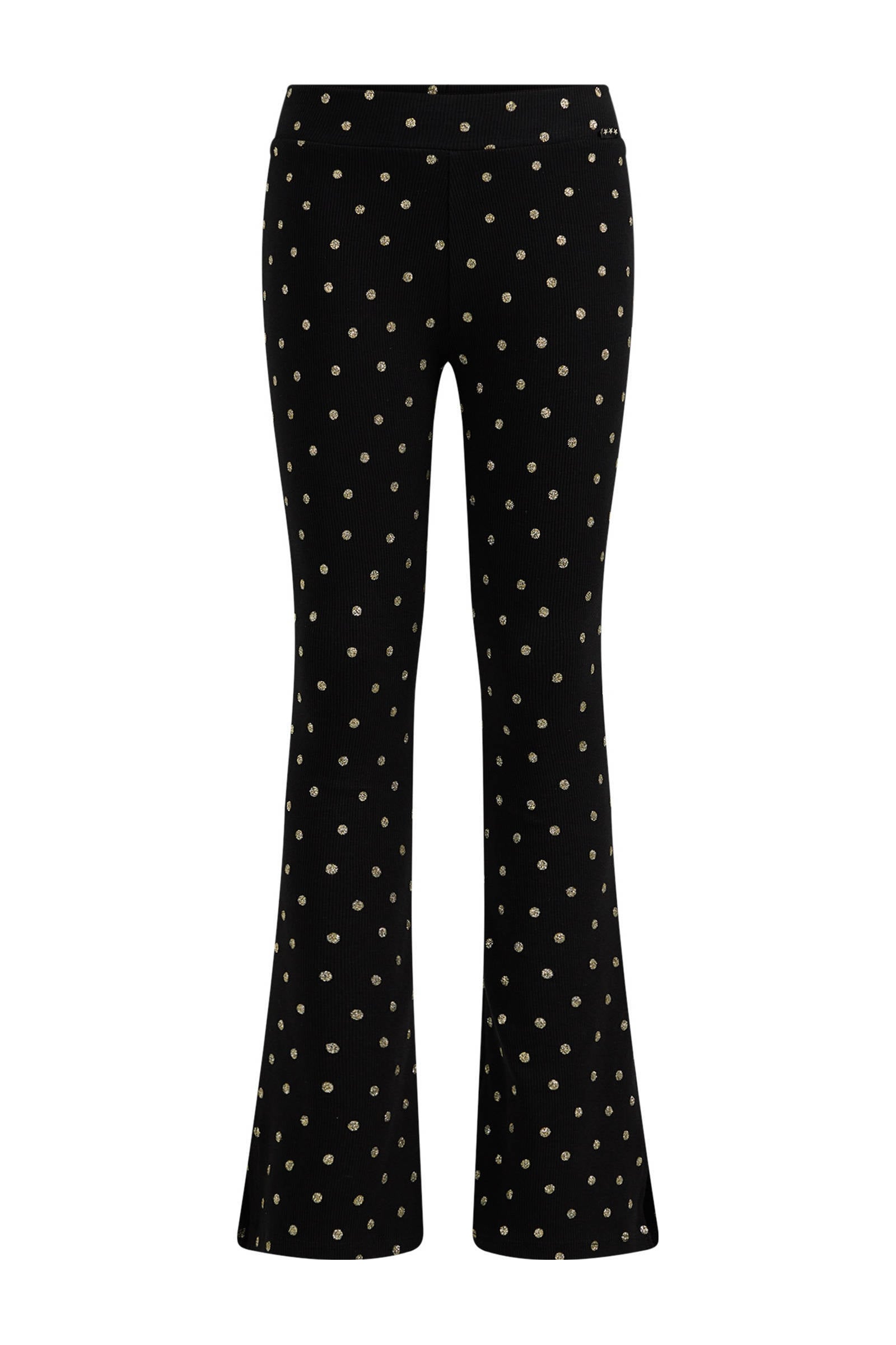 Flared broek | Stippen | Zwart - ComeGetFashion