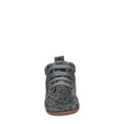 thumbnail: Nelson Kids   suède babyschoenen met panterprint grijs