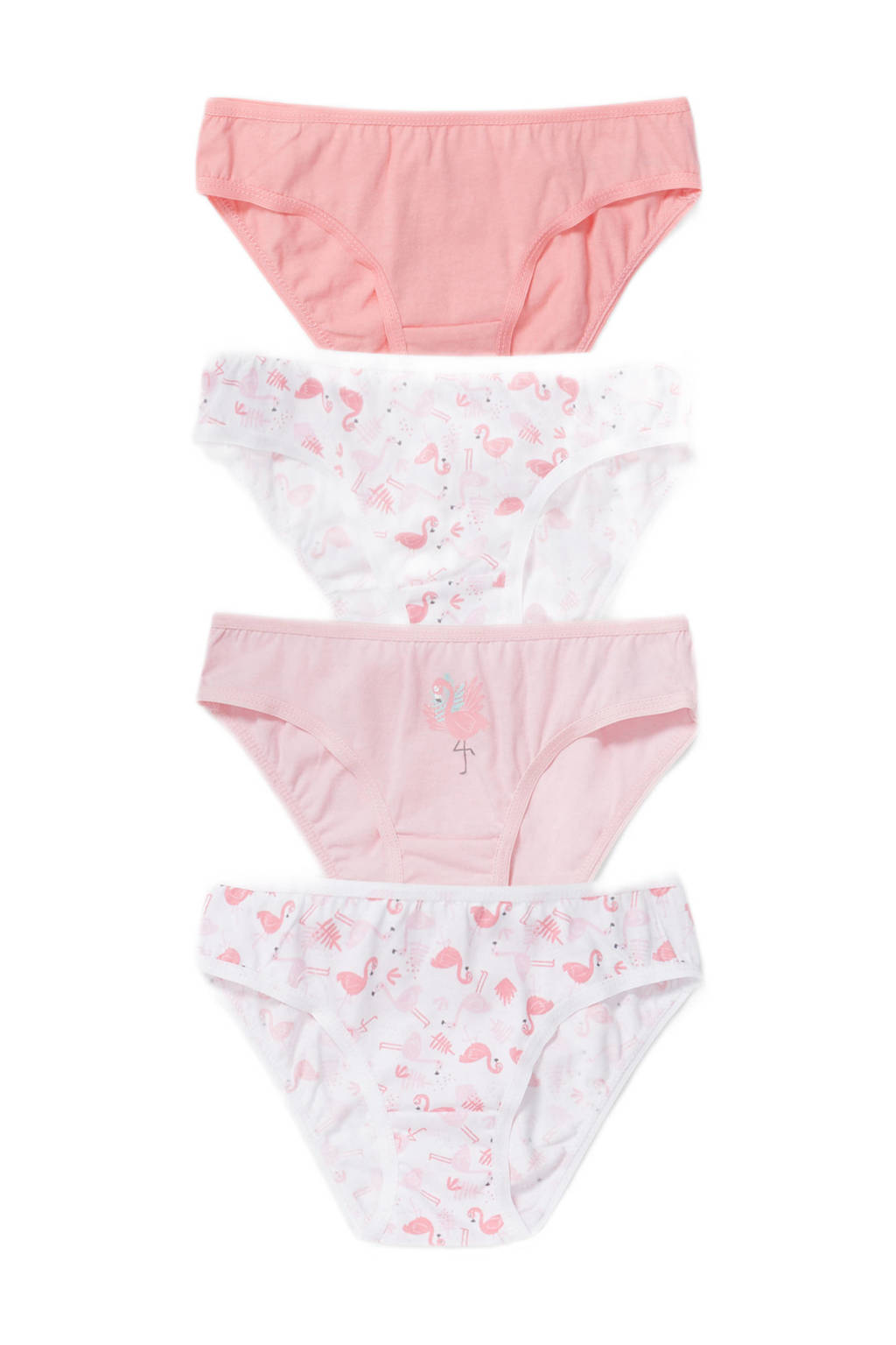 C&A Palomino slips - set van 4 roze/wit, Roze/wit