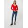 Morgan ribgebreide top rood