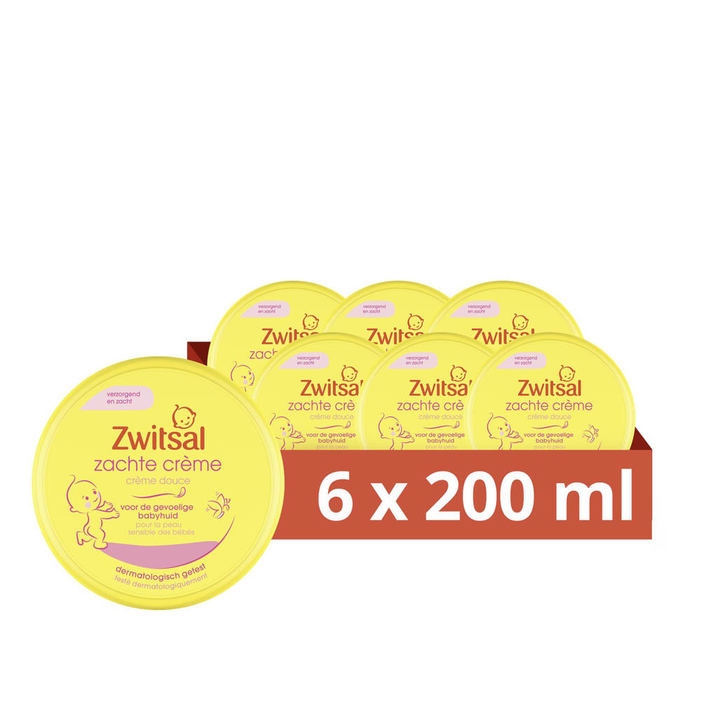 Zwitsal Zwitsal Baby Zachte Crème - 6 x 200 ml - Voordeelverpakking
