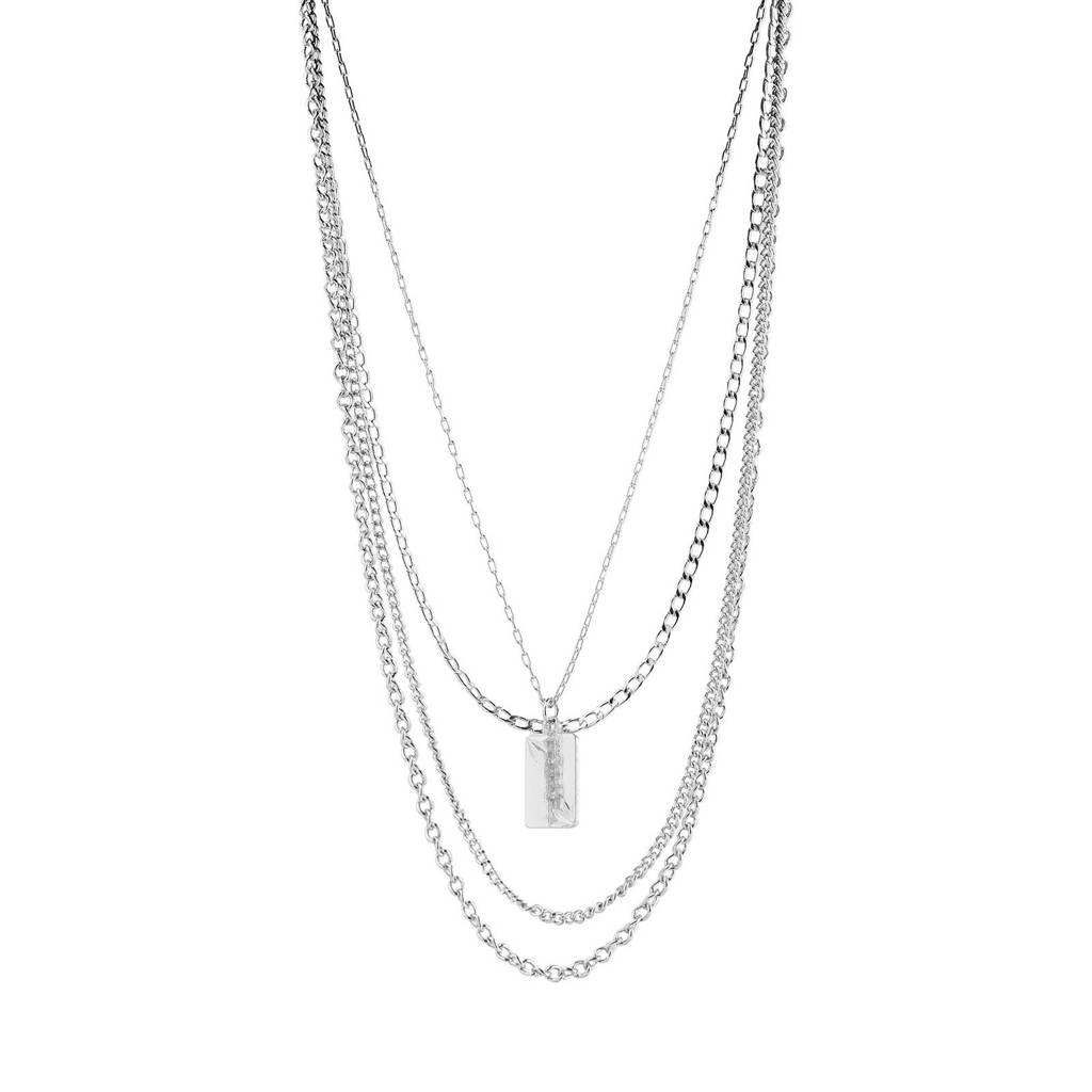 PIECES gelaagde ketting PCKIRSTEN zilverkleurig, Zilverkleurig